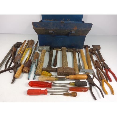 41 - 2 tool boxes and contents, drill, vice and stand