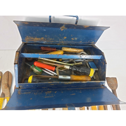 41 - 2 tool boxes and contents, drill, vice and stand