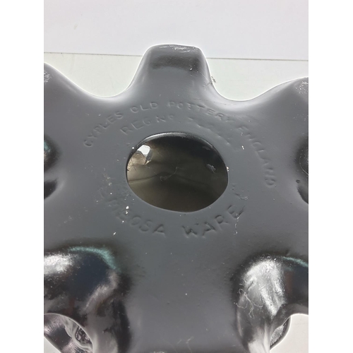 99 - Oriental ginger jar with wooden base, approx 46cms on base, 32cms off base