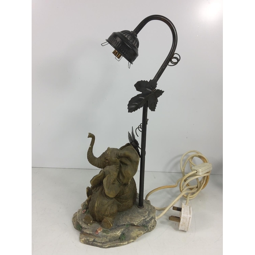 20 - Figural lamp and elephant lamp