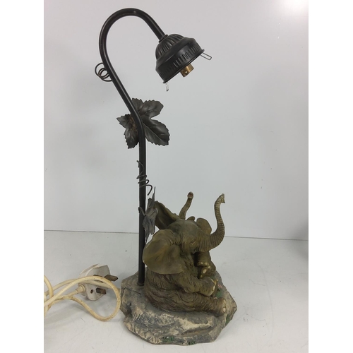 20 - Figural lamp and elephant lamp