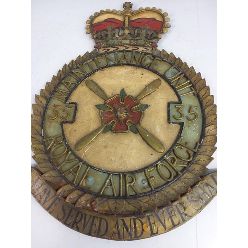 57 - Vintage metal RAF sign, 47 x 36cms