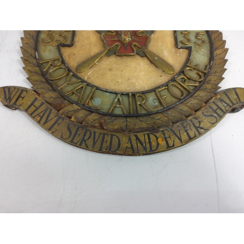 57 - Vintage metal RAF sign, 47 x 36cms