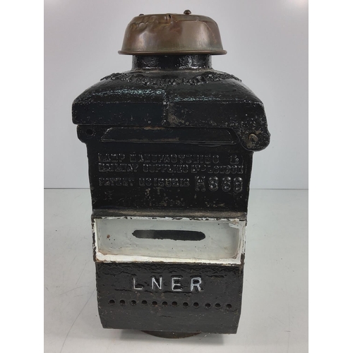 10 - Antique metal railway lantern