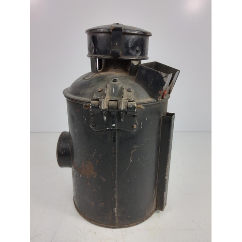 11 - Antique metal railway lantern