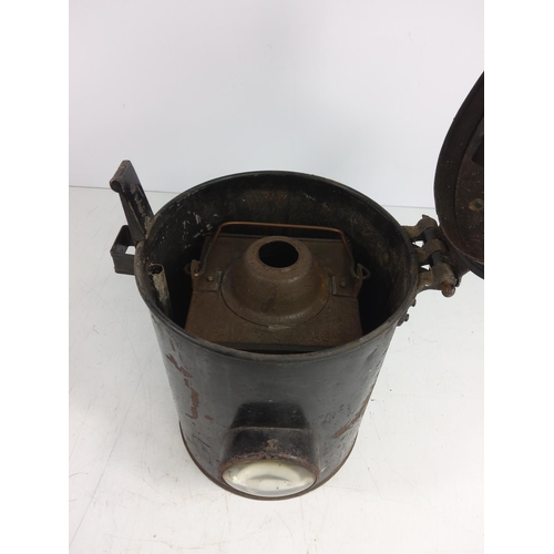 11 - Antique metal railway lantern