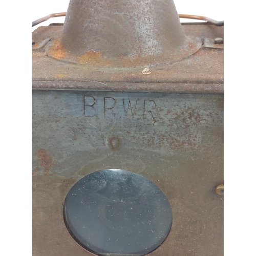 11 - Antique metal railway lantern