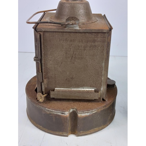 11 - Antique metal railway lantern