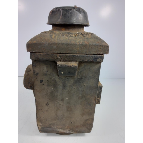 12 - Antique metal railway lantern