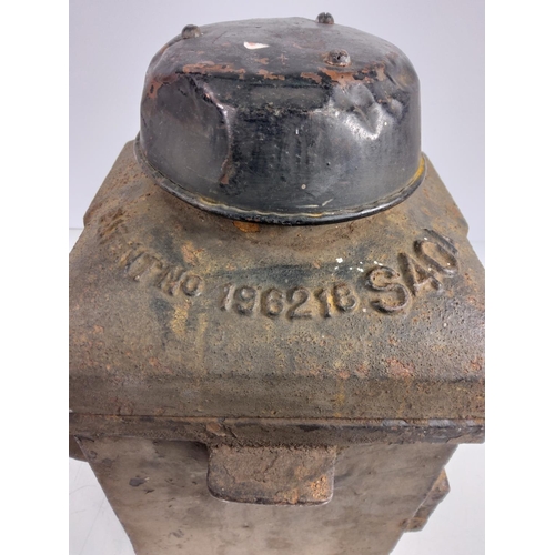 12 - Antique metal railway lantern