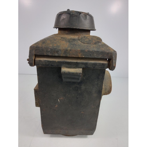 12 - Antique metal railway lantern