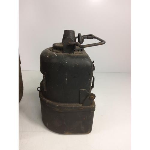 12 - Antique metal railway lantern