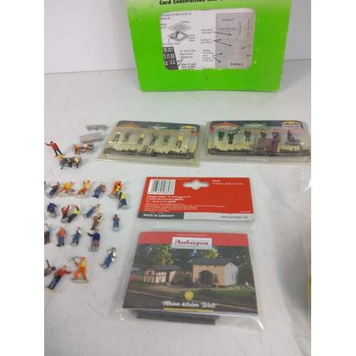 74 - A quantity of model railway sidings, accessories and people