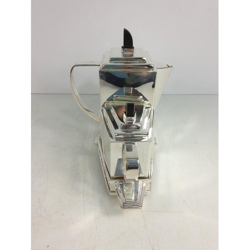 106 - Art deco style 3 piece plated teaset on stand