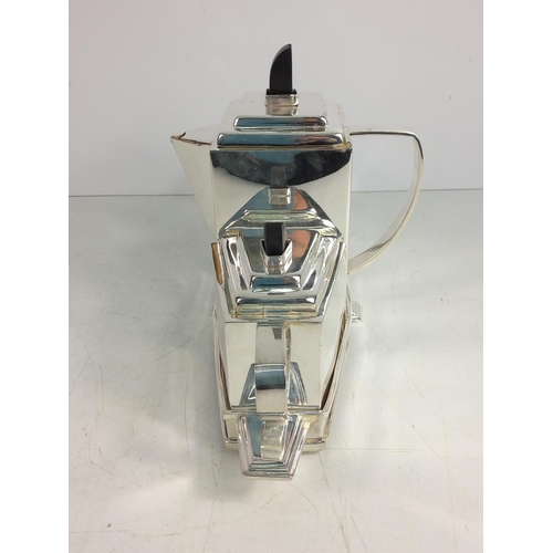 106 - Art deco style 3 piece plated teaset on stand