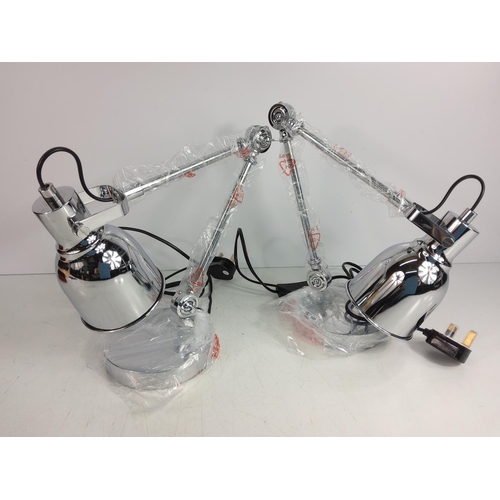 107 - Pair of chrome reading lamps