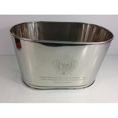 109 - Plated ice bucket with quotes from Napoleon and Lilly Bollinger
