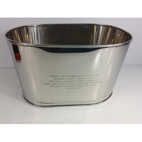109 - Plated ice bucket with quotes from Napoleon and Lilly Bollinger