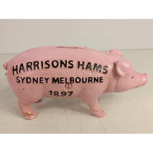 113 - Cast iron butchers pig money box