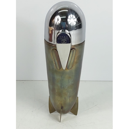 116 - Cocktail shaker in the form of an air ship, 25cms in height