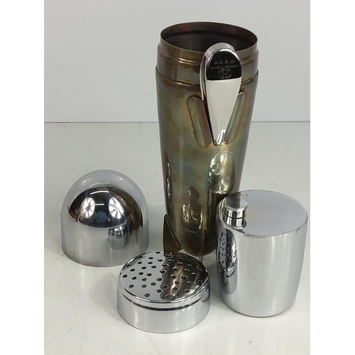 116 - Cocktail shaker in the form of an air ship, 25cms in height