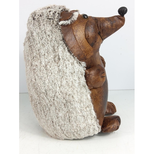 131 - Faux leather door stop in the form of a hedgehog