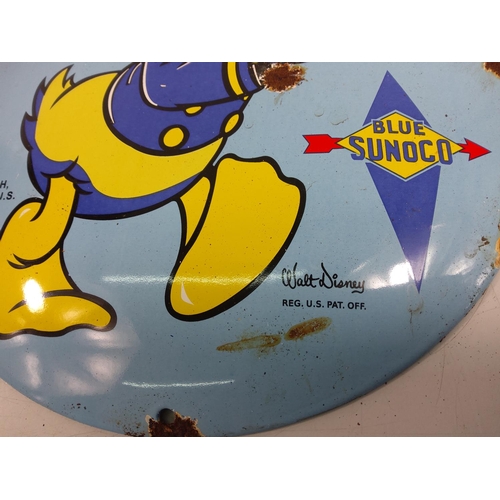 144 - Sunoco Disney enamel advertising sign, 30cms in diameter