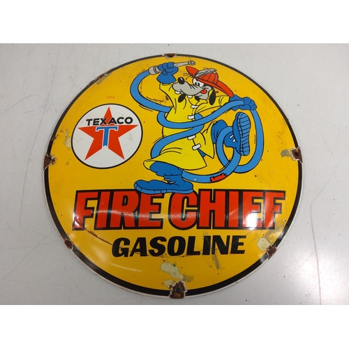 147 - Texaco enamel advertising sign, 30cms in diameter