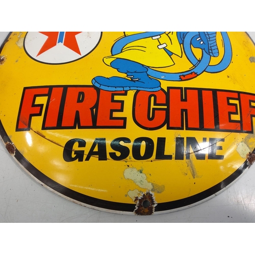 147 - Texaco enamel advertising sign, 30cms in diameter