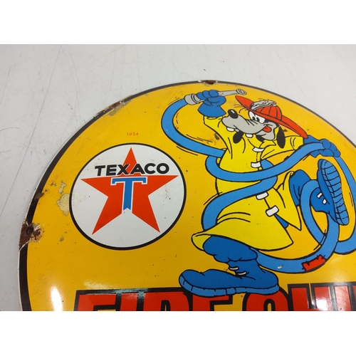 147 - Texaco enamel advertising sign, 30cms in diameter