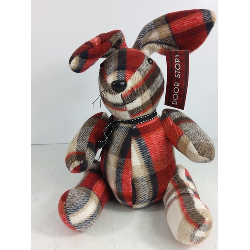 157 - Plush tartan doorstop