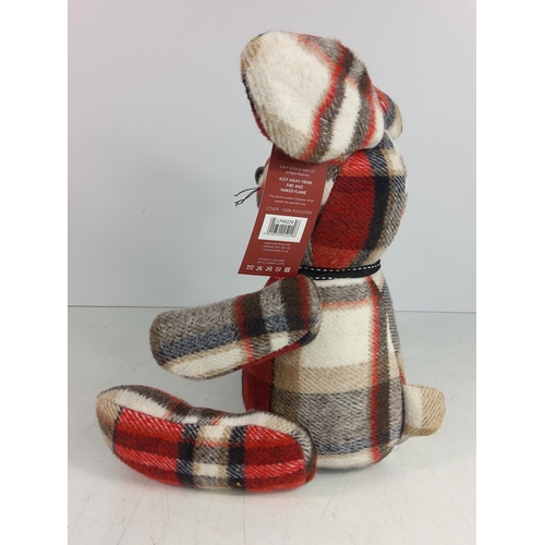 157 - Plush tartan doorstop