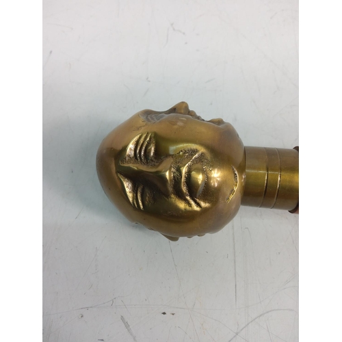 159 - 4-faced Buddha head topped walking stick