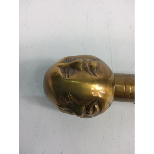 159 - 4-faced Buddha head topped walking stick