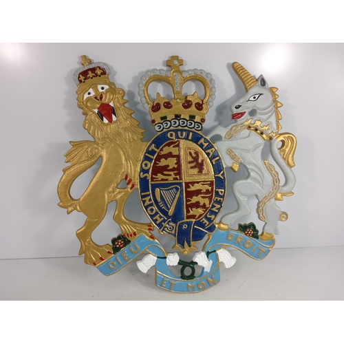 166 - Cast metal coat of arms, 51 x 51cms