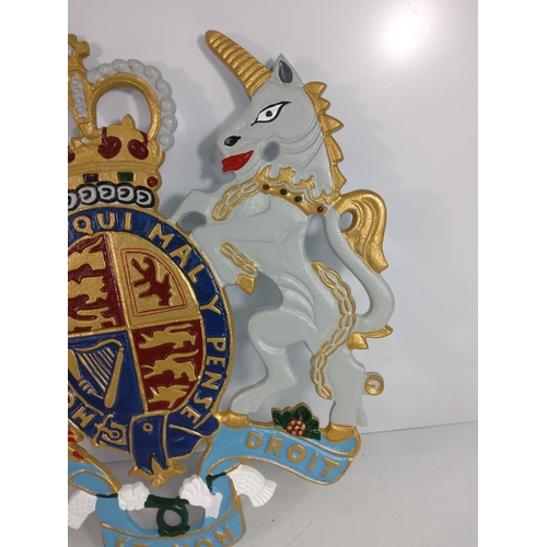 166 - Cast metal coat of arms, 51 x 51cms