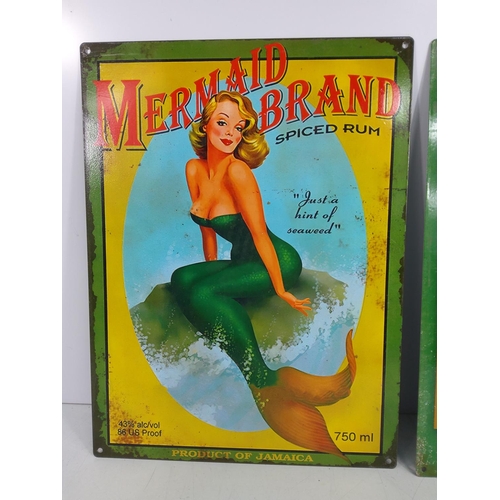 169 - 2 novelty metal advertising signs, 40 x 30cms each