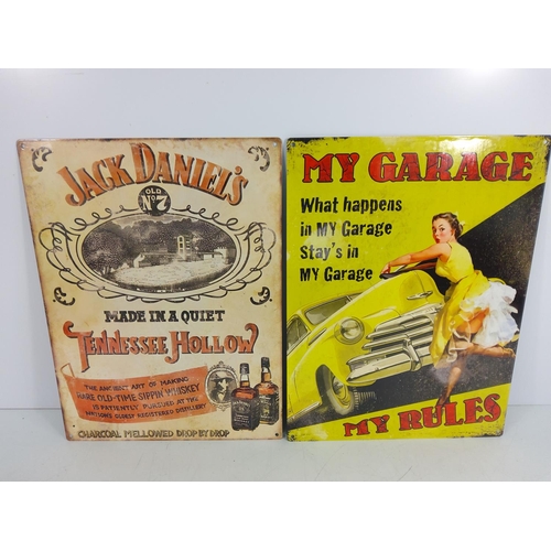 170 - 2 novelty metal advertising signs, 40 x 30cms each