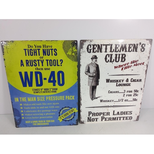 171 - 2 novelty metal advertising signs, 40 x 30cms