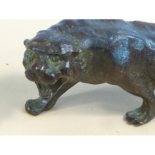 238 - Cast bronze tiger, 13cms in length