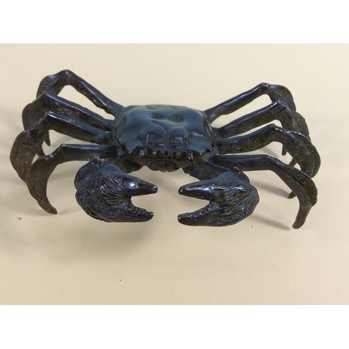 243 - Cast bronze crab (large), 12 x 8cms