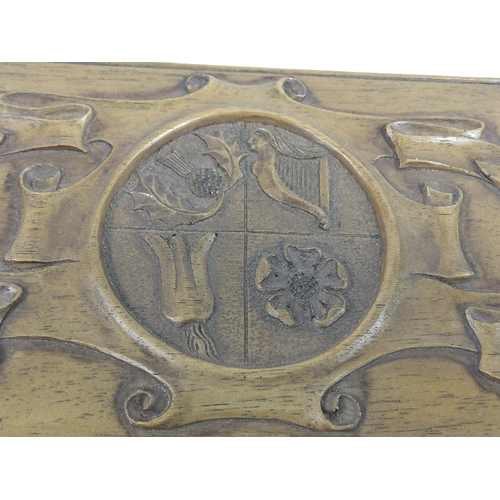 25 - Wood effect Four Nations Rugby trinket box