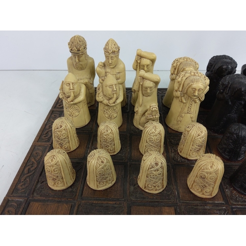 6 - Complete chess set and board from the Brent's Tavern, Faversham which closed in 2002