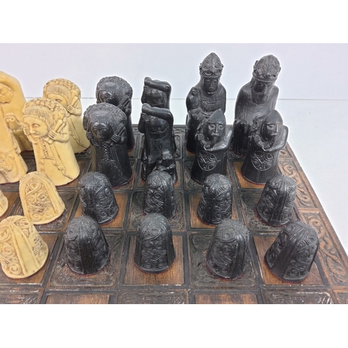 6 - Complete chess set and board from the Brent's Tavern, Faversham which closed in 2002