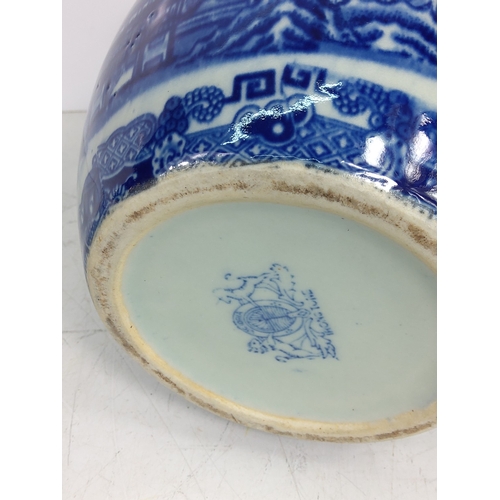 52 - Spode jar and cover, marmalade pot and blue and white jug