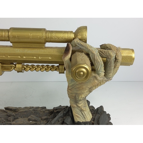 86 - Large boxed Constantine hand and gun statue