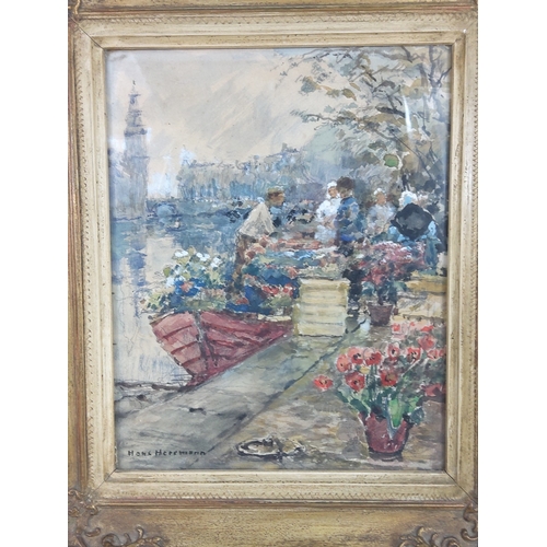 82 - Gilt Framed Herrmann C1980 watercolour, 43 x 37cms