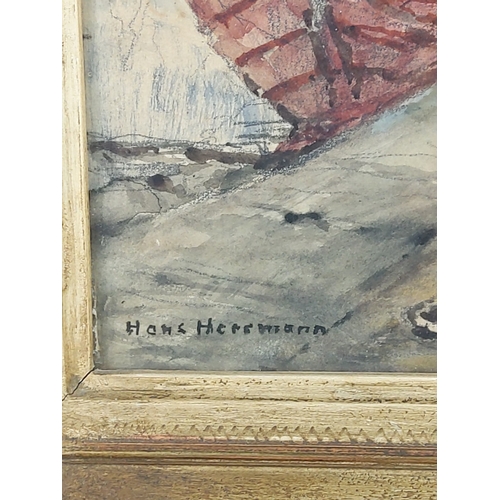 82 - Gilt Framed Herrmann C1980 watercolour, 43 x 37cms