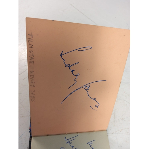 83 - Autograph book with many autographs from 1950's to 1970's, including Sidney James, Joan Crawford, To... 