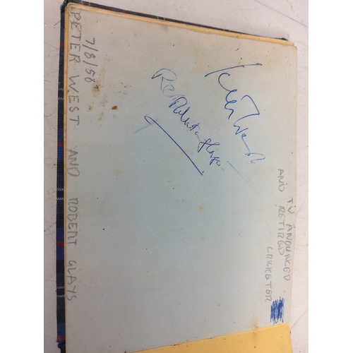 83 - Autograph book with many autographs from 1950's to 1970's, including Sidney James, Joan Crawford, To... 